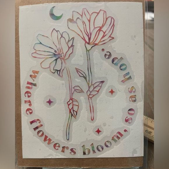 4 Tie Dye Floral Vinyl Decals - Picture 4 of 12